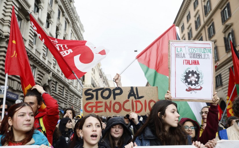 Palestina. Coalición de paz italiana: alto el fuego ahora y fin del gasto&nbsp;militar